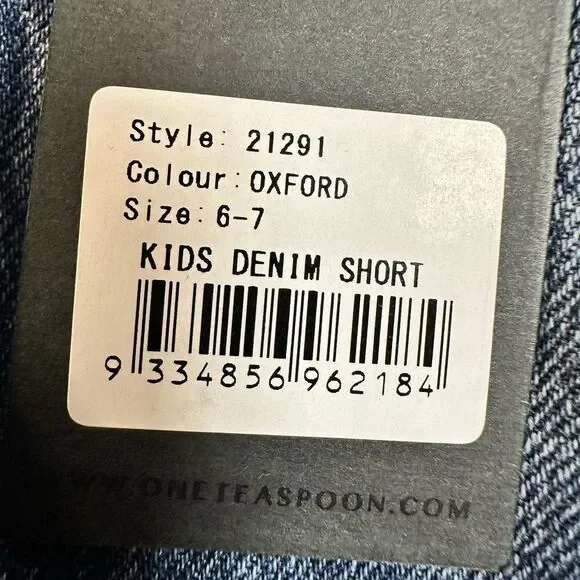 NWT One Teaspoon Kids Boys Denim Distressed Shorts Oxford Blue   - 6/7 - Picture 3 of 5